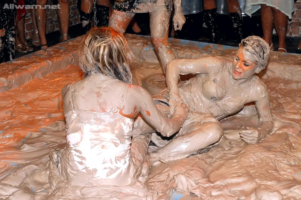 Lesbian Mud Wrestling At All WAM.